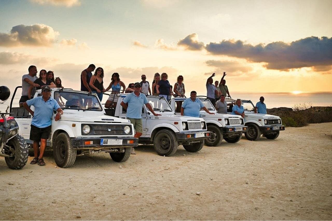 Full-day Gozo jeep tour on a country track with a driver-guide.