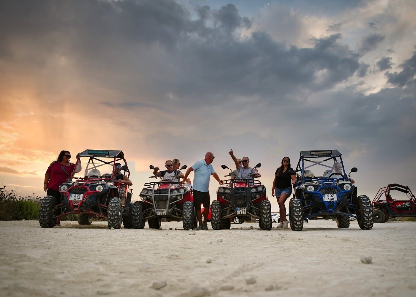 Sunset buggy on a Gozo coastal road in golden hour.