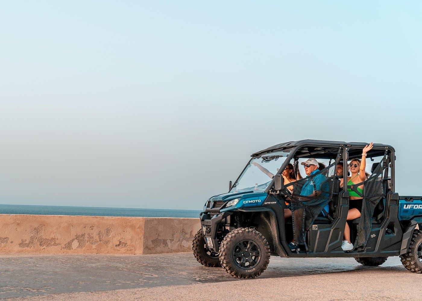 Barbarossa buggy tour on a Gozo coastal road.